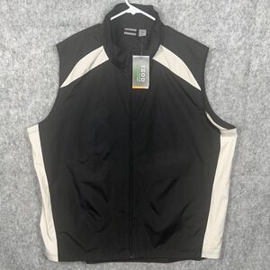 IZOD Men's Golf Vest XXL Black Full‎ Zip UPF 50 Sun Control Performance 3188 New